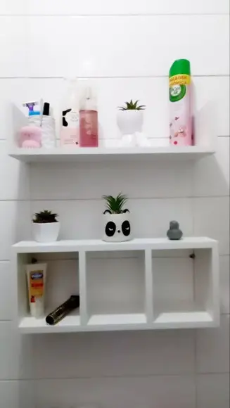Combo Nicho Triplo + Prateleira Decorativo 100% mdf