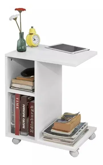 Criado Mudo Mesa Lateral Portátil com Apoio para Notebook
