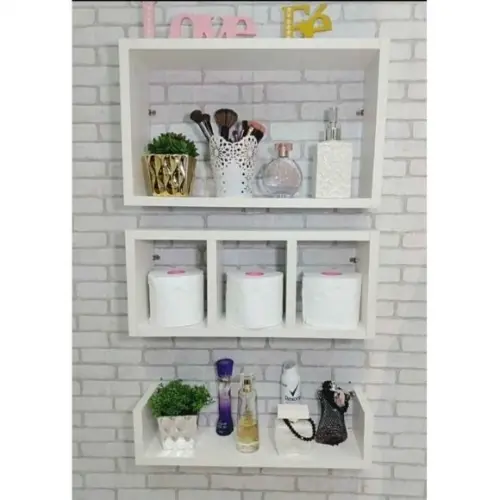 Kit 3 Nicho Banheiro, Sala, Cozinha 100%mdf