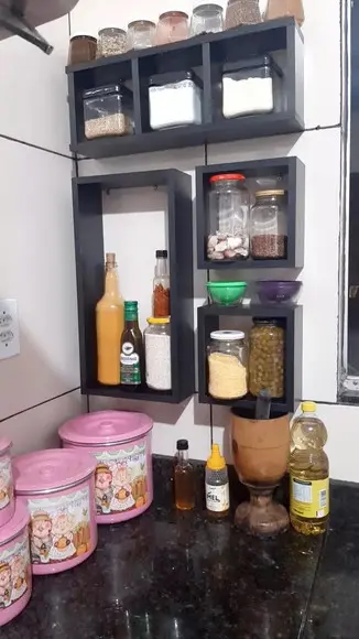Kit 4 Nichos para Sala Quarto Cozinha Banheiro mdf Preto ...
