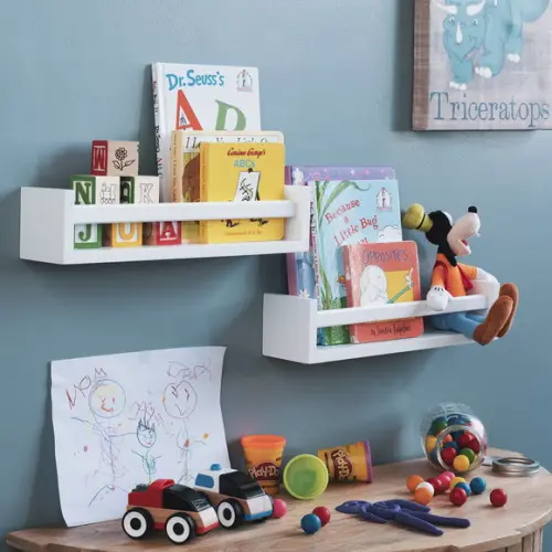 Kit 4 Prateleiras Montessoriana Livros Infantil Branco 60 cm