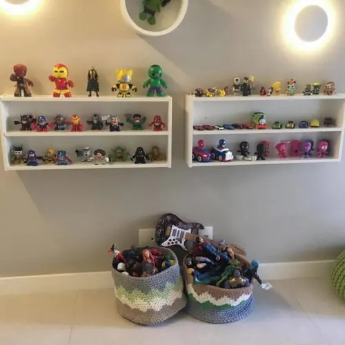 Kit c/ 2 Nicho Cubo com Divisórias Decoração mdf Branco