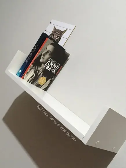 Kit c/ 2 Prateleiras u Decorativa p/ Livros mdf 15 Prof.