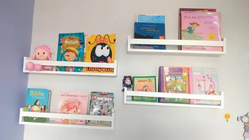Kit c/ 2 Prateleiras Montessoriana Livros Infantil ..