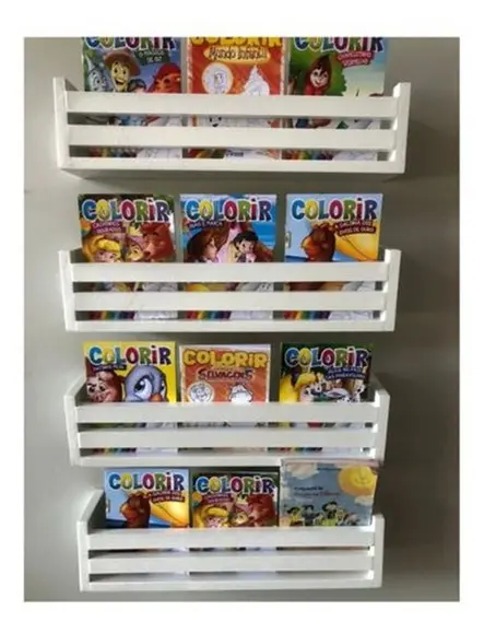 Kit c/ 2 Prateleiras Montessorianas Livros Infantil mdf