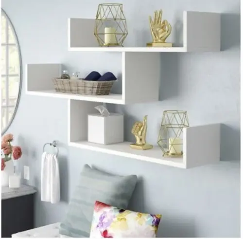 Kit c/ 3 Prateleiras "u" Decorativa p/ Livros mdf Branco.