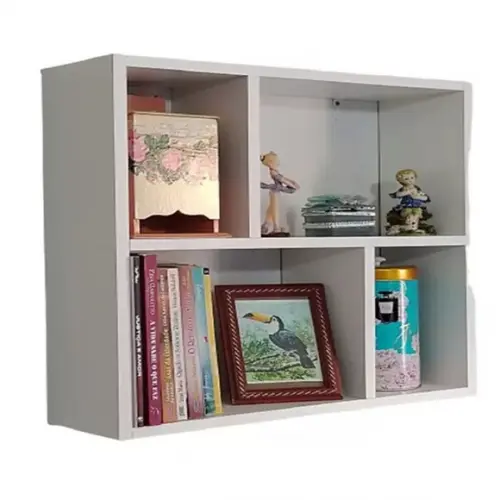 Nicho Cubo com Divisórias Decoração Quarto Sala c/ Fundo.