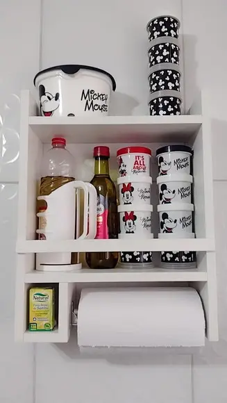 Nicho de Cozinha Porta Tempero Papel 100% mdf 15 Profundidad