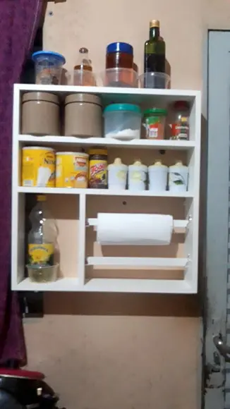 Nicho de Cozinha Porta Tempero Papel 100% mdf Branco