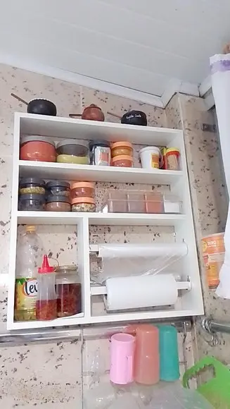 Nicho de Cozinha Porta Tempero Papel 100% mdf Branco
