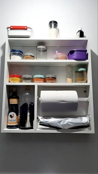 Nicho de Cozinha Porta Tempero Papel mdf Branco