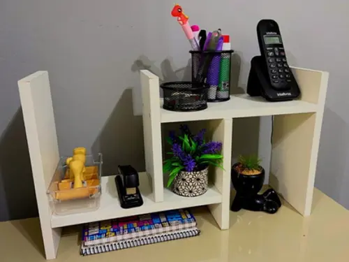 Nicho Organizador Decorativo Mesa Escritório Porta Treco mdf