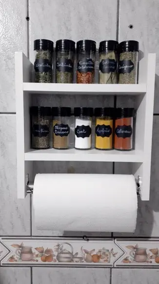 Nicho Papel Toalha Suporte Cozinha e Porta Tempero