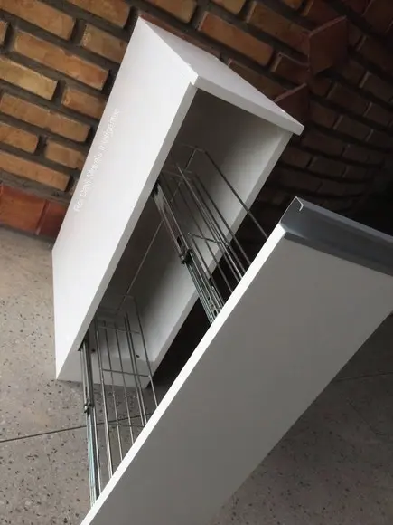 Nicho Porta Óleo e Tempero com Aramado Inox 100% mdf Branco