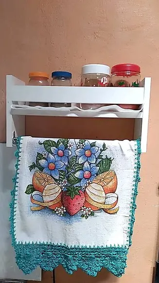 Nicho Rolo Papel Toalha Suporte Cozinha e Porta Tempero mdf