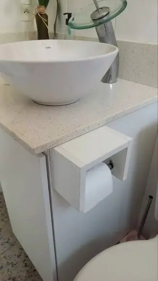 Nicho Suporte Papel Higiênico Branco Suspenso 100% mdf