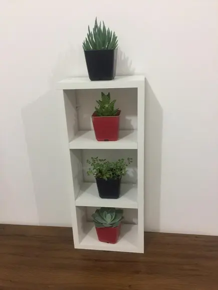 Nicho Triplo 50x20x10 Decorativo 100% mdf Branco..