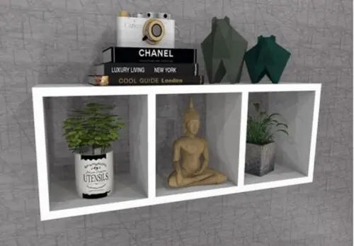 Nicho Triplo Decorativo mdf Branco.