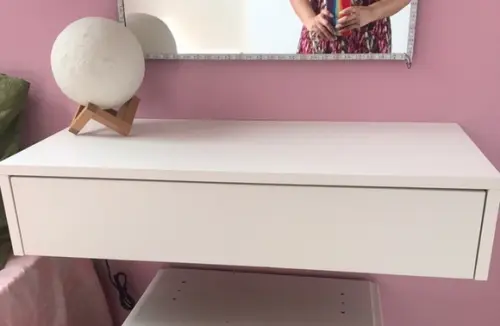Penteadeira Bancada Suspensa Branca p/ Quarto 100% mdf