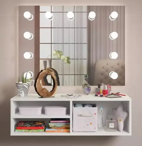 Penteadeira Camarim Suspensa Branca p/ Quarto 100% mdf