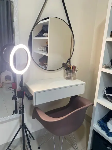 Penteadeira Suspensa Branca p/ Quarto 100% mdf 66 cm