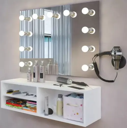 Penteadeira Camarim Suspensa Branca p/ Quarto mdf Branco