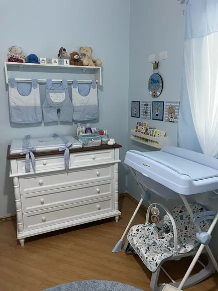 Porta Fraldas em com Varão 100% mdf Branco 60 cm