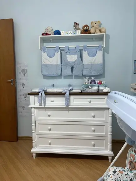 Porta Fraldas em com Varão 100% mdf Branco Tx 65 cm