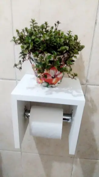 Porta Papel Higiênico Branco Suspenso 100% mdf