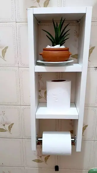 Porta Papel Higiênico Triplo Branco Suspenso 100% mdf 15 Pro