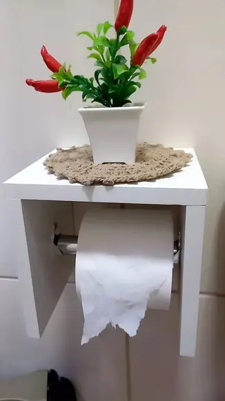 Porta Papel Higiênico Branco Suspenso 100% mdf .