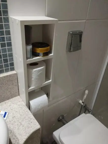 Porta Papel Higiênico Triplo Branco Suspenso 100% mdf