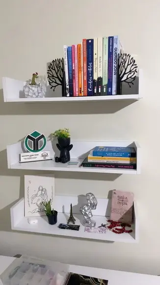Prateleira u Decorativa p/ Livros 100% mdf Branco Tx.