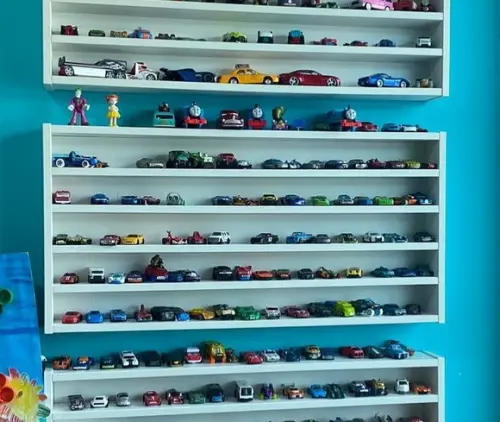 Prateleira Organizadora Carrinhos e Brinquedos Miniatura mdf
