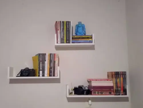 Prateleiras u Decorativa p/ Livros mdf Branco-3 Unidades