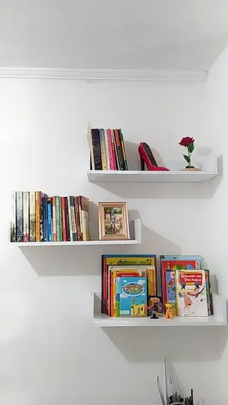Prateleiras 60x20 mdf Branco Decoração Livros- 3 Unidades