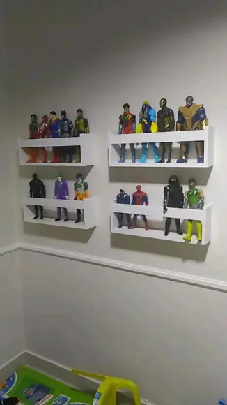 Prateleiras Bonecos e Boneca Herois 50 cm mdf - 3 Unidades