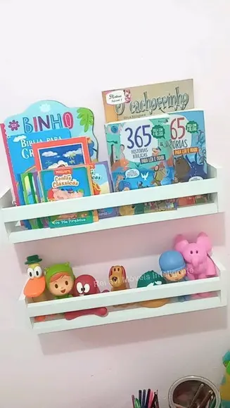 Prateleiras Brinquedos Livros Infantil Mdf- 2 Unid