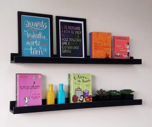 Prateleiras Decorativa Livros Quadros mdf - 2 Unidades
