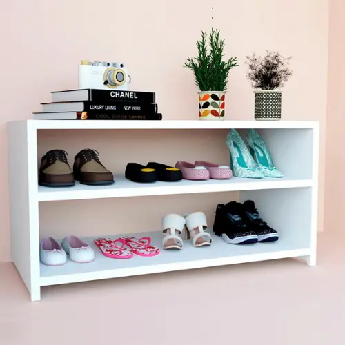 Sapateira 50cm Branco Nicho Organizador Sapato Tênis mdf