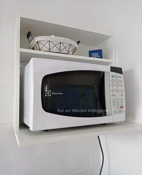 Suporte para Microondas Branco Forno 60x40 mdf Suspenso