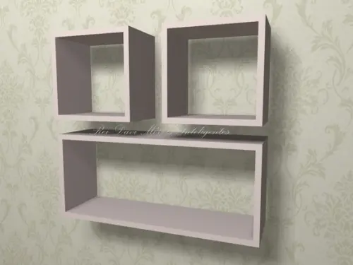 Trio de Nichos para Sala Quarto Cozinha Banheiro mdf Rosa