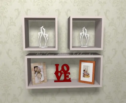 Trio de Nichos para Sala Quarto Cozinha Banheiro mdf Rosa