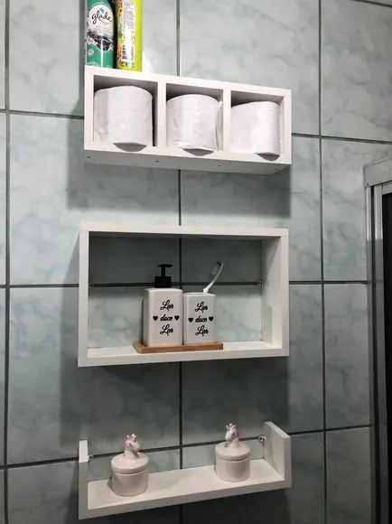 Trio de Nichos para Sala Quarto Cozinha Banheiro Mdf.
