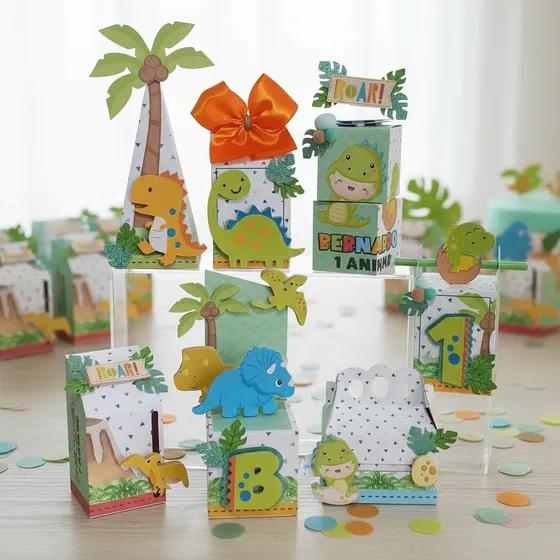 Kit Personalizado Dino Baby 3D PDF Arquivo Digital