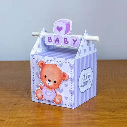 Kit Personalizado Chá de Bebê 3d Lilás PDF Arquivo Digital