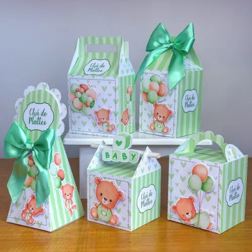 Kit Personalizado Chá de Bebê 3d Verdinho PDF Arquivo Digital