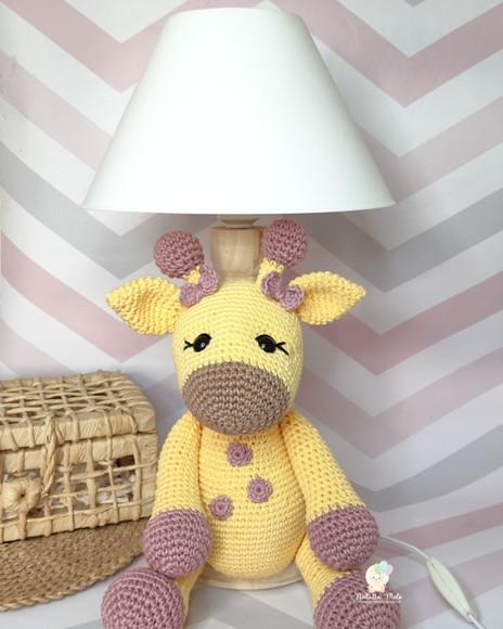 Abajur Decorado Amigurumi Girafa