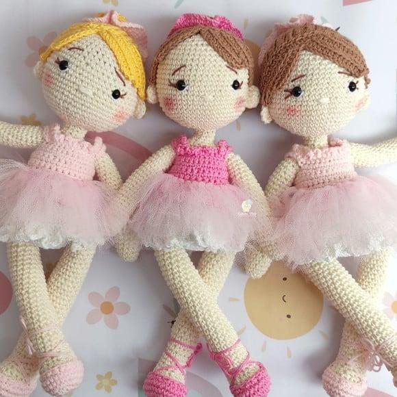 Boneca Bailarina Amigurumi