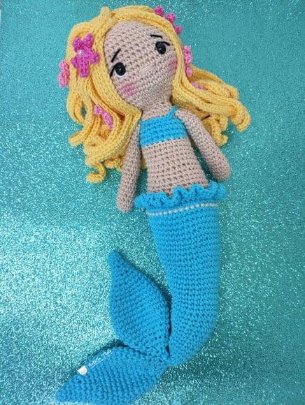 Boneca Sereia Amigurumi